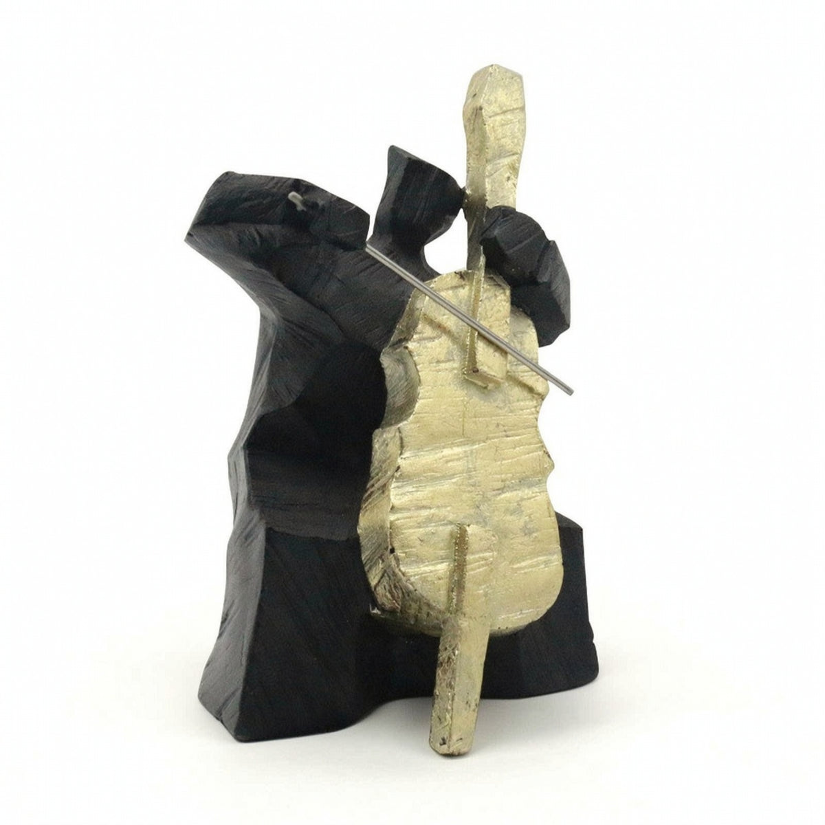 Musician Sculpture Black and Gold Music Figurine Exceptional Music Statue for Office Desk