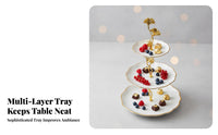 Afternoon Tea Stand Elegant Design Multi-Layer Fruit Plate Versatile Use Tiered Serving Stand for Living Room, Coffee Table, Weddings