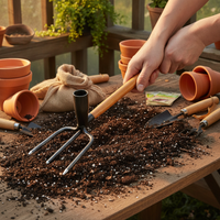 Heavy-Duty Steel Garden Rake for Tilling and Loosening Soil