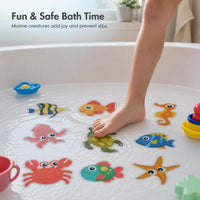 Anti-Slip Bathtub and Shower Stickers for Bathroom Safety - Cartoon Marine Life Design