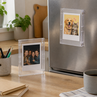 Mini Instant Photo Frame with Stand - Cute Cartoon Desktop Display for 3-inch Photos