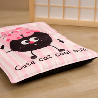 Dog Bed for Older Dogs, Large Dog Bed, All Seasons Washable Pet Bed, Water-Resistant Cotton, Dark Grey Ball Pink