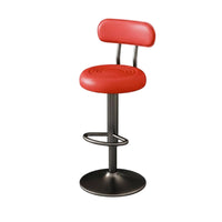 Stable Round Base Adjustable Swivel Stool Integrated Footrest Adjustable Swivel Stool with Backrest Floor Protection Loop Bar Chair Wide Padded Seat for Business Owners, Homeowners, Counter, Reception Desk, Kitchen, Cafe