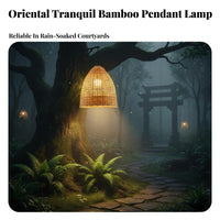 Waterproof Bamboo Woven Drop Light Natural Material Chinese Design Chandelier Decorative Hand-Woven Ceiling Light Easy Installation for Restaurant Owners, Interior Designers, DIY Enthusiasts, Courtyard, Garden, Patio, Dining Room