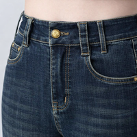 Jeans for Women with Fleece Lined High Waist for Winter, Flared with Bootcut Style, Warm Thermal Denim Pants