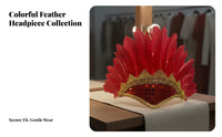 Feather Headdress Colorful Feathers Tribal Design Headpiece Carnival Feather Headband Vision-Catching Design Vegas Costume