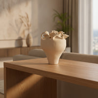 Vase with Ruffled Edges Organic Ceramic Vase Artful Simplicity Vessel for Mantel