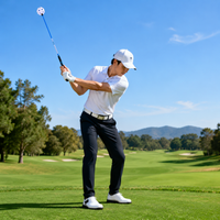 Golf Driving Range Swing Aid, Tempo Training Aid for All Levels, Fiberglass Flexible Shaft for Improved Swing Rhythm, Portable Design