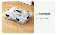 Multiple Compartments Small Parts Case Portable Design Multi-Compartment Storage Case Removable Dividers Hardware Box Transparent Lid for DIY hobbyists, Technicians, Workshop, Craft Room, work location, Vehicle