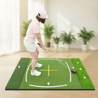 Golf Hitting Mat Driving Range Practice Pad with Cross Auxiliary Line for Indoor Outdoor Swing Training