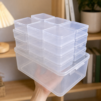 Clear PP Desk Organiser, Stackable Storage Drawers 26x18x11cm, 24 Compartment Craft Storage with Lid for Stationary, Office & Students