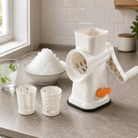 DoubleBlade Hand-Crank Ice Shaver Compact Hand Crank Ice Shaver Upright Kitchen Tool