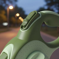 Automatic Extending Pet Leash Single-Button Brake & Lock Extending Dog Leash with Light Nylon Tape for Outdoor