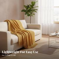 Tasseled Geometric Throw Soft and Comfortable Bed Runner Multi-Purpose for Sofa