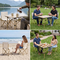 Portable Outdoor Folding Camping Picnic Table and Chair Set for BBQ and Stalls