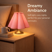 Table Lamp Lampshade with Flower Petal Shape Design for Girls Bedroom, Cloth for Ceiling Light or Bedside Soft Textile Shade