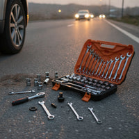 37 Pieces Organized Automotive Repair Tool Kit Portable Socket and Wrench Set Compact Socket Set Sturdy for Roadside Emergency