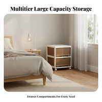 Installationassembly-no-assembly Wheeled Storage Tower Multitier Rolling Storage Cart Space-Saving Design Drawer Cabinet sturdy for Renters, Homeowners, Students, Bedroom, Narrow Spaces, Living Room, Bathroom