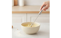 Semi-Automatic Egg Beater Stainless Steel Handheld Egg Beater Whisk with Spring Head Easy to Use Utensil Long-Lasting