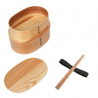 Wooden Bento Box Traditional Container Natural for Office Workers, Students