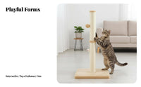 Minimalist Design Sisal scrapeing Post sturdy feline Furniture Promotes Full Stretching nail trimmer Stable Base for felines, Indoors, Living Room, Home