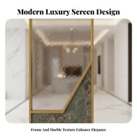 Light Luxury Design Freestanding Art Panel semi-transparent Glass Room separater Artistic Wave Pattern Home Furniture Stable Base for Homeowners, Business Owners, fromice Workers, Entryway, Open-Plan Space, Bedroom, Shared Apartment