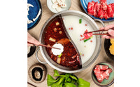 Thickened Material Divided Hot Pot Double Handle Yuan Yang Pot Food Grade Cookware for Party