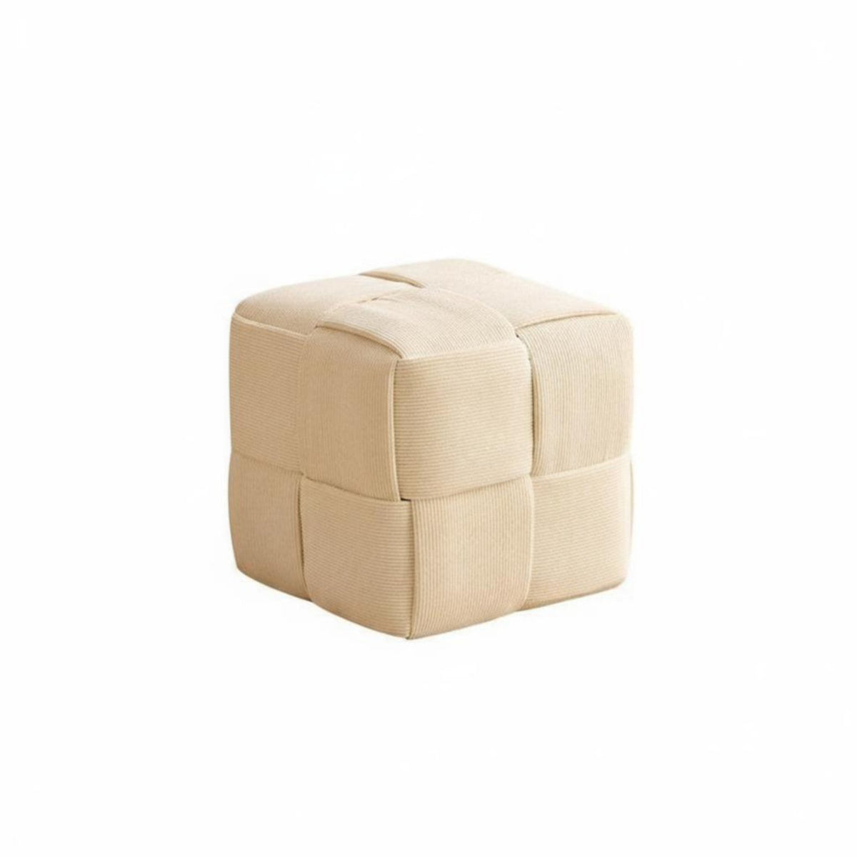 Corduroy Fabric Upholstered Stool Vintage design Upholstered Square Pouf Thick Padded Seat Footrest space-saving Design for Homeowners, Children, Office Workers, Living Room, Entryway, Bedroom, Under Desk