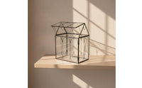Clear House-Shaped Terrarium Modern Display Terrarium Sturdy Glass Planter Sturdy for Office
