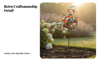 Clown Motorcycle Stake Easy Installation Clown Riding Motorcycle Weatherproof Metal Garden Stake