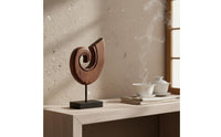 Rustic Minimalist Sculpture Hand-Finished Details Meditative Table Statue Elegant Design Abstract Sculpture for Guesthouse, Hotel Reception Area