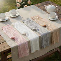 Elastic Lace Sun Protection Arm Sleeves for Women, Breathable Ice Silk Cooling Sleeves
