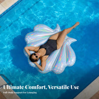 Backrest Support Inflatable Pool Lounger Fun Designs Inflatable Lounger Raft Giant Size for Adults, Women, Beach, Summer Vacation, Travel