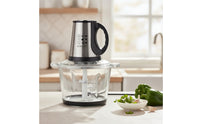 800W Food Processor with Glass Bowl Long-Lasting Electric Food Chopper Powerful Chopper with Glass Bowl Compact for Kitchen