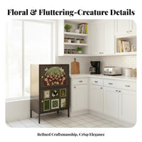 utilitarian aesthetic Multi-Tier baker's Rack unrestrictedstanding Sideboard Large Capacity Storage Furniture Cabinet with Doors for Homeowners, Apartment Dwellers, Cooking aficionados, Living Room, Kitchen, Office, Garage