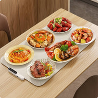 Foldable Food Warming Mat Adjustable Temperature Silicone Warming Mat Portable Appliance Lightweight for Party