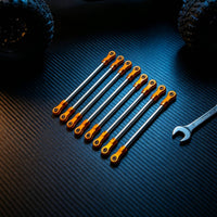 8 Pieces RC Linkage Set with Metal Ends Adjustable Tie Rod Kit Shiny Link Rod for Hobbyists