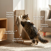 Feline Scratching Board for Adult Cats, Robust Corrugated Paper Pad, Pet Furniture Guard, Resilient Claw Sharpening Toy