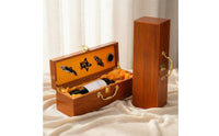 Vino Gift Box Decorative Wooden Vino Box with Latch Rigid for Celebrations