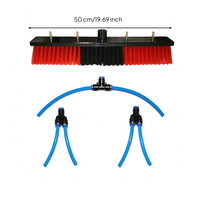 Multi-Outlet Water Fed Pole Brush Dense Bristles Solar Panel Cleaning Brush Connector Fitted Tubed