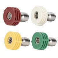 4 Pieces 1/4 Inch Pressure Washer Quick Connect Nozzle Set Body with Quick Connect Nozzle Tips Compact Cleaning Tool