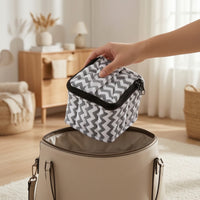Soft-Sided Cube Storage Bag with Zipper Lightweight Quilted Makeup Bag Puffy Essential Oil Case Secure for Travelers
