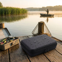 Angling Equipment Storage Case Padded Fishing Case with Foam Portable Tackle Box with Foam Insert for Travel