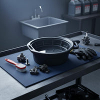 Oil Drain Pan Heavy-Duty Construction Oil Drain Pan Large Capacity Waste Fluid Collector for Mechanics, DIY Enthusiasts, Auto Repair Shop
