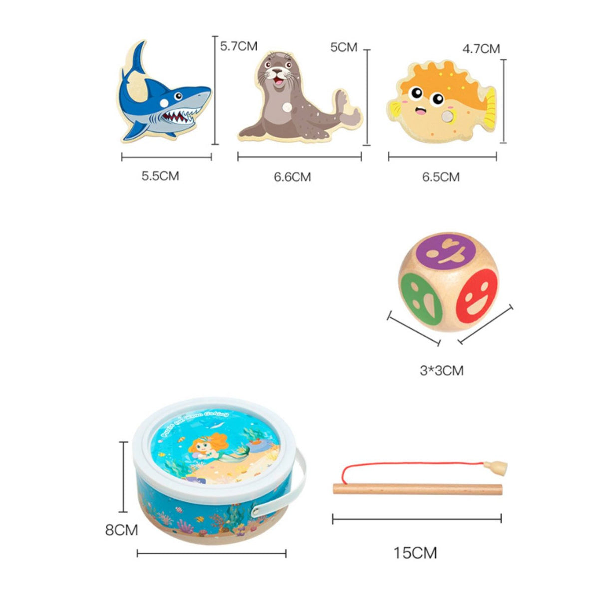 Educational Fishing Toy Set Parent-Child Interaction Fishing Game Hand-Eye Coordination Develops Fine Movement Skills for Toddlers, Girls, Preschoolers