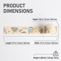 Vintage Washi Tape Set with, Decorative for Crafts and Scrapbooking, Wide Art for DIY Journaling