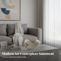 Light Luxury aesthetic Golden Figurine Modern Design House Decoration Elegant Accent Abstract Sculpture polished Lines for Interior Designers, Office Workers, Living Room, shelf, Model Home, Coffee Table