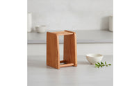 Countertop Knife Holder Open-Frame Wooden Cutlery Block Ventilated Organizer for Home Cooks