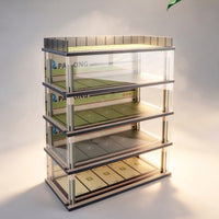 Parking Garage with Dust Cover Multi-Level Car Model Display Case Realistic Model Car Garage for Hobbyists, Shelf, Desk