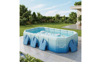 Rigid Foldable Pool with Toys Portable Rectangular Pool with Pump No-Inflation for Family, Kids, Backyard, Garden, Patio
